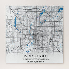 Quebra-cabeça Mapa da Cidade Viagem de Indianapolis Indiana EUA
