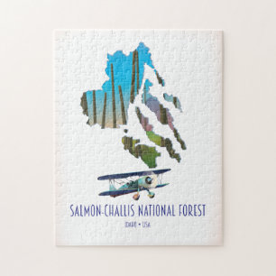 Quebra-cabeça mapa da Floresta Nacional Salmon-Challis