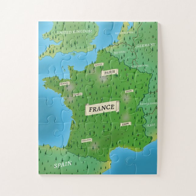 Quebra-cabeça Mapa Da França (Vertical)