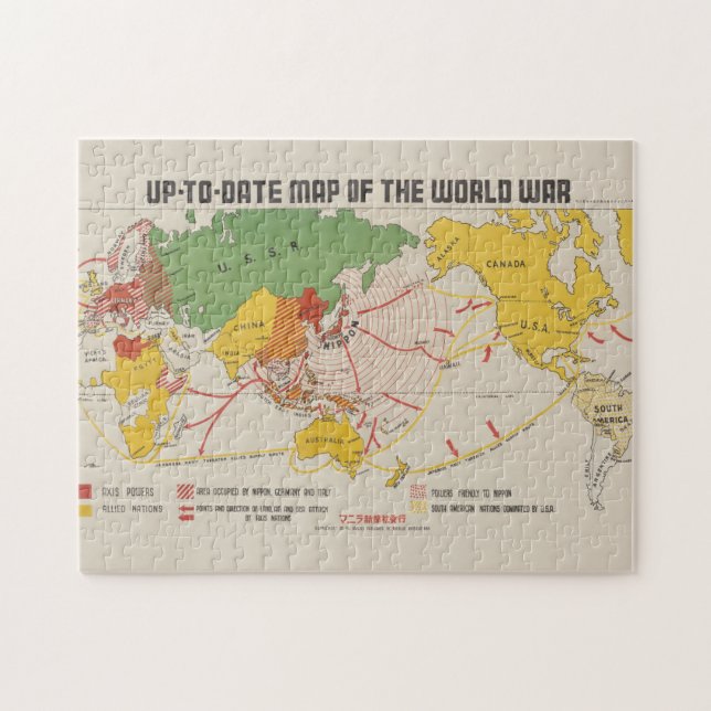 Quebra-cabeça mapa da guerra mundial de Manila Shinbun-sha (Horizontal)