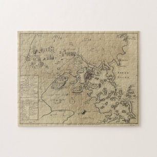 Quebra-cabeça Mapa da Guerra Revolucionária de Boston Vintage (