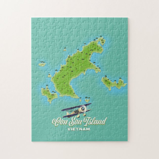 Quebra-cabeça Mapa da Ilha Con Son Vietnam (Vertical)