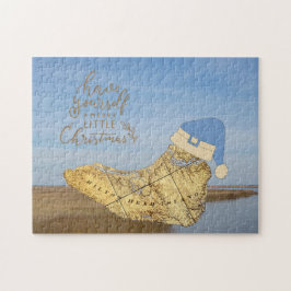 Quebra-cabeça Mapa da Ilha da feliz de Natal no País Inferior da