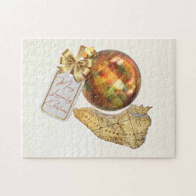 Quebra-cabeça Mapa da Ilha da feliz de Natal no País Inferior da (Horizontal)