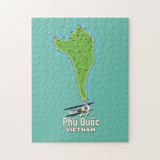 Quebra-cabeça Mapa da Ilha de Phú Quốc mapa do Vietnã (Vertical)