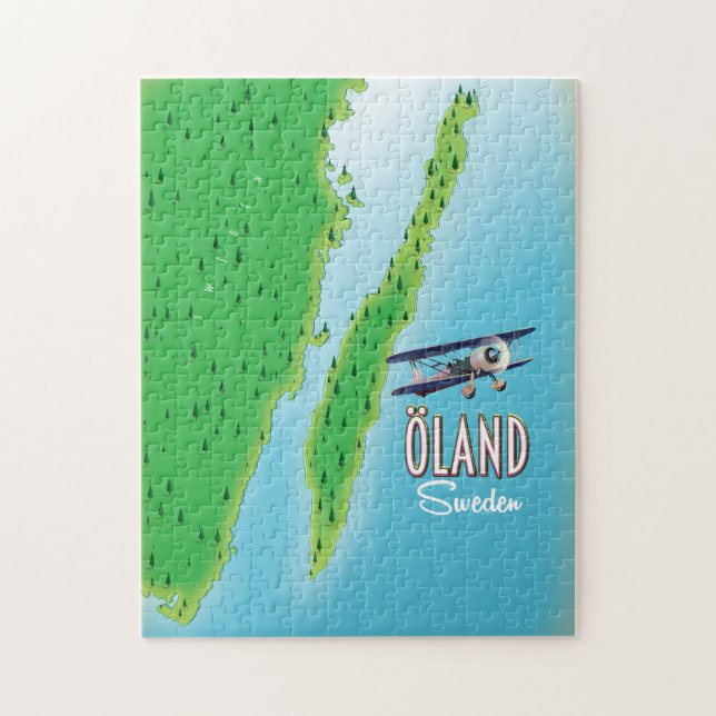 Quebra-cabeça Mapa da ilha Öland na Suécia (Vertical)