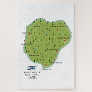 Quebra-cabeça Mapa da Inglaterra do Parque Nacional de Dartmoor