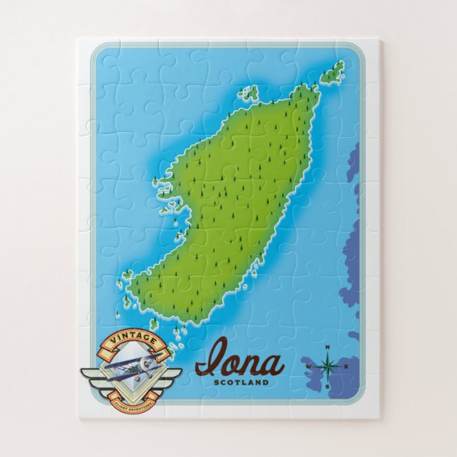 Quebra-cabeça Mapa da Iona Escócia (Vertical)