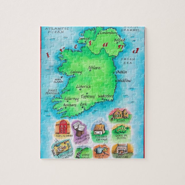 Quebra-cabeça Mapa da Irlanda (Vertical)