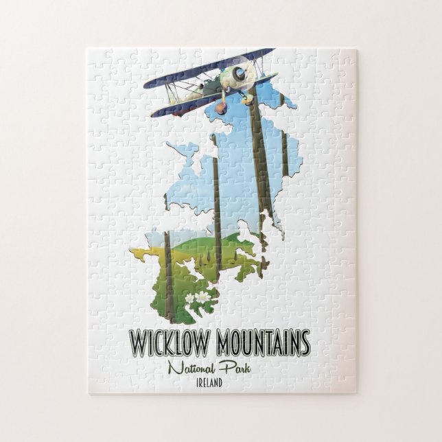 Quebra-cabeça mapa da irlanda do parque nacional das montanhas w (Vertical)