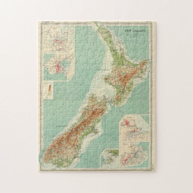 Quebra-cabeça Mapa da Nova Zelândia (1922) (Vertical)