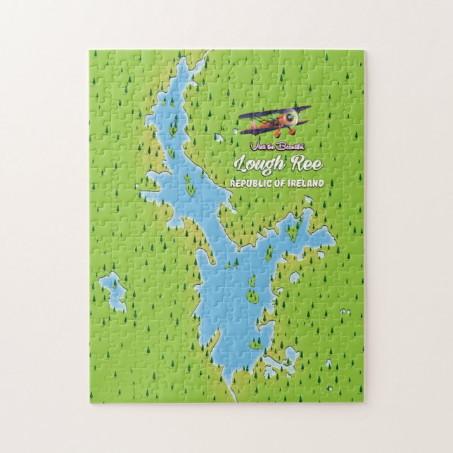 Quebra-cabeça Mapa da República da Irlanda Lough Ree, lough irla (Vertical)