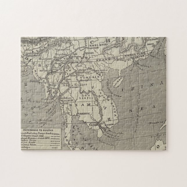 Quebra-cabeça Mapa da rota propor a China de Burma (Horizontal)