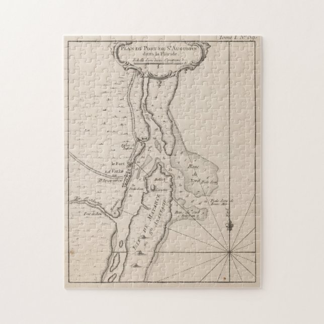 Quebra-cabeça Mapa da Rua Augustine FL (1764) (Vertical)