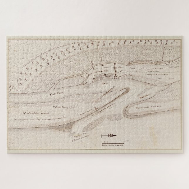 Quebra-cabeça Mapa da Rua Augustine FL (1819) (Horizontal)