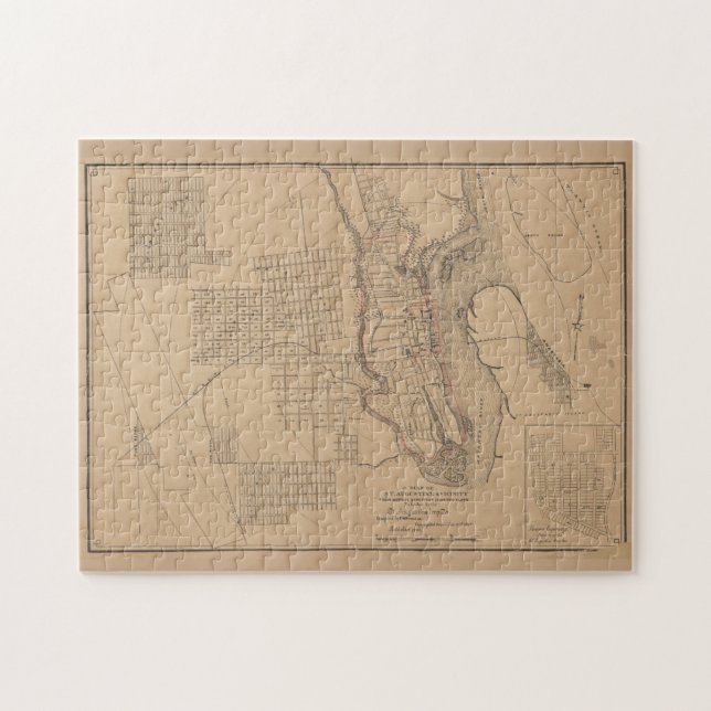 Quebra-cabeça Mapa da Rua Augustine FL (1888) (Horizontal)
