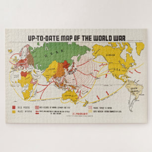 Quebra-cabeça Mapa da Segunda Guerra Mundial de Vintage