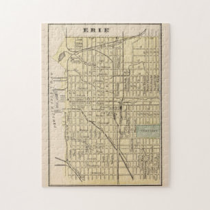 Quebra-cabeça Mapa da Vintage da Erie PA (1890)