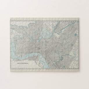 Quebra-cabeça Mapa da Vintage da Philadelphia PA (1901)