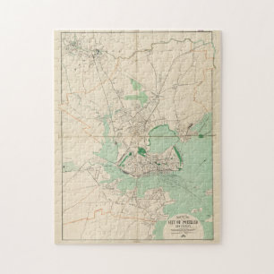 Quebra-cabeça Mapa da Vintage de Portland ME (1906)