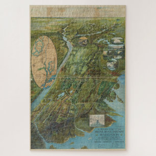 Quebra-cabeça Mapa da Vintage do Bronx NY (1915)