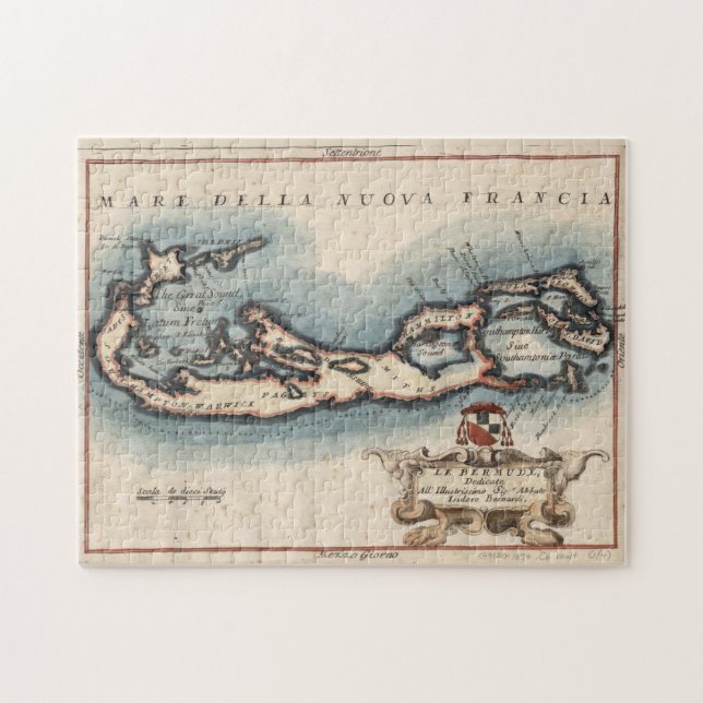 Quebra-cabeça Mapa das Bermudas (1694) (Horizontal)