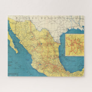 Quebra-cabeça Mapa das Ferrovias Nacionais do México