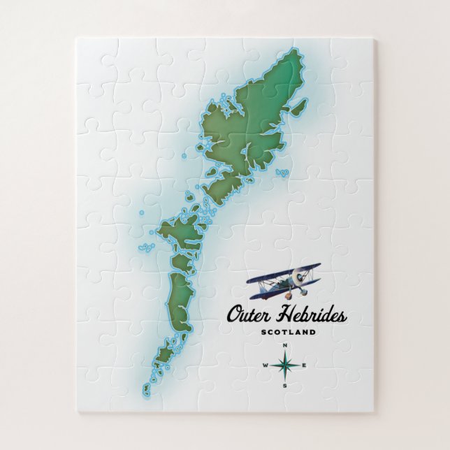 Quebra-cabeça Mapa das Hébridas Exteriores Escócia (Vertical)