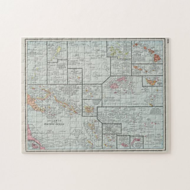 Quebra-cabeça Mapa das Ilhas do Pacífico (1901) (Horizontal)