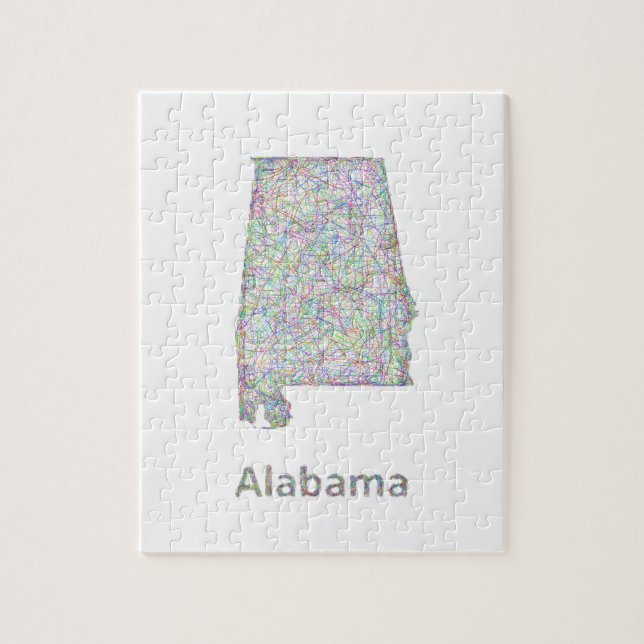 Quebra-cabeça Mapa de Alabama (Vertical)