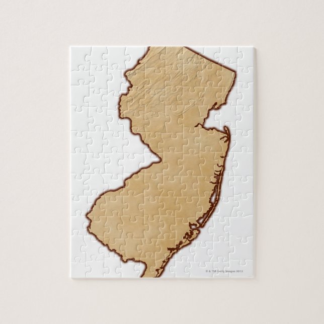 Quebra-cabeça Mapa de alivios de Nova Jersey (Vertical)