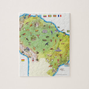 Quebra-cabeça Mapa de Ámérica do Sul do norte