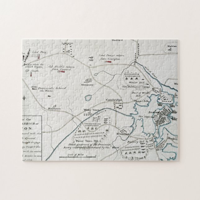 QUEBRA-CABEÇA MAPA DE BOSTON-CONCORD, 1775 (Horizontal)