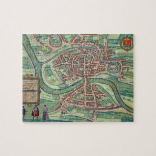 Quebra-cabeça Mapa de Bristol, de "Civitates Orbis Terrarum"