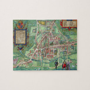 Quebra-cabeça Mapa de Cambridge, 'de Civitates Orbis Terrarum