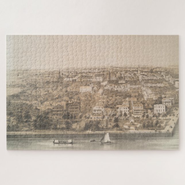 Quebra-cabeça Mapa de Charleston SC (1851) (Horizontal)