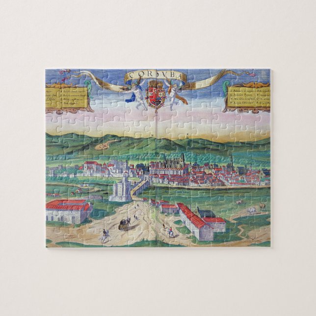 Quebra-cabeça Mapa de Córdova, de "Civitates Orbis Terrarum" (Horizontal)