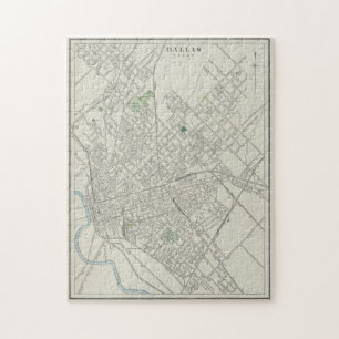 Quebra-cabeça Mapa de Dallas Texas (1901)
