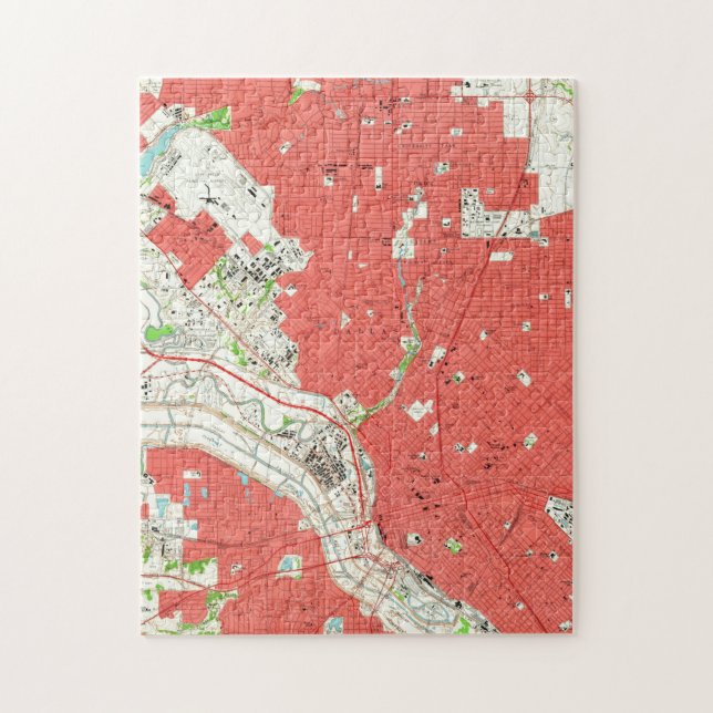 Quebra-cabeça Mapa de Dallas Texas (1958) 2 (Vertical)