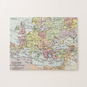 Quebra-cabeça Mapa de Europa   a terceira cruzada