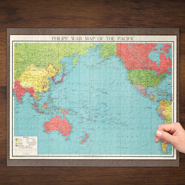 Quebra-cabeça Mapa de Guerra da Philips para o Pacífico, 1945 (Criador carregado)