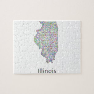 Quebra-cabeça Mapa de Illinois