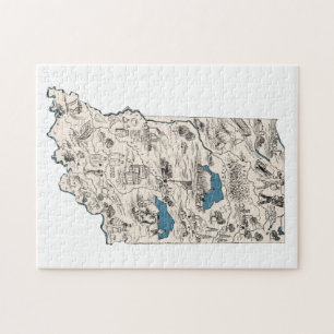 Quebra-cabeça Mapa de Imagens da Vintage de Hoosier em Indiana