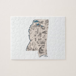 Quebra-cabeça Mapa de Imagens de Vintagem em Forma de Contorno d