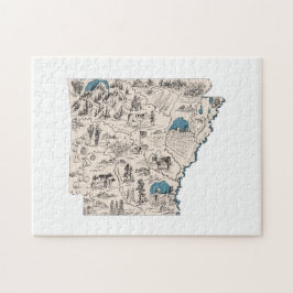 Quebra-cabeça Mapa de Imagens do Arkansas em Forma de Arkansas