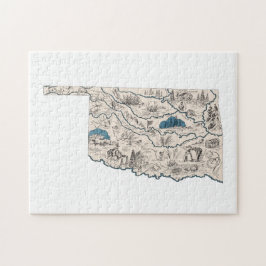 Quebra-cabeça Mapa de Imagens do Oklahoman no Oklahoma Shaped Vi
