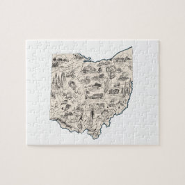 Quebra-cabeça Mapa de Imagens Ohioan do Ohio Shaped Buckeye Vint