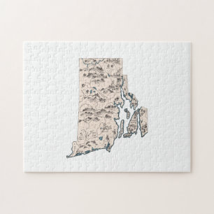 Quebra-cabeça Mapa de Imagens Vintage em Rhode Island