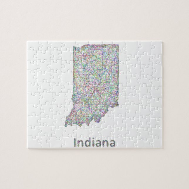 Quebra-cabeça Mapa de Indiana (Horizontal)