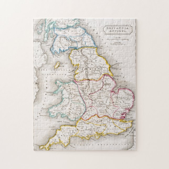 Quebra-cabeça Mapa de Inglaterra | Britannia Antiqua (Vertical)